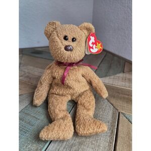 Vintage Curly Bear Ty Beanie Original Baby April 12 1996 Swing Tag 1993 Tush Tag